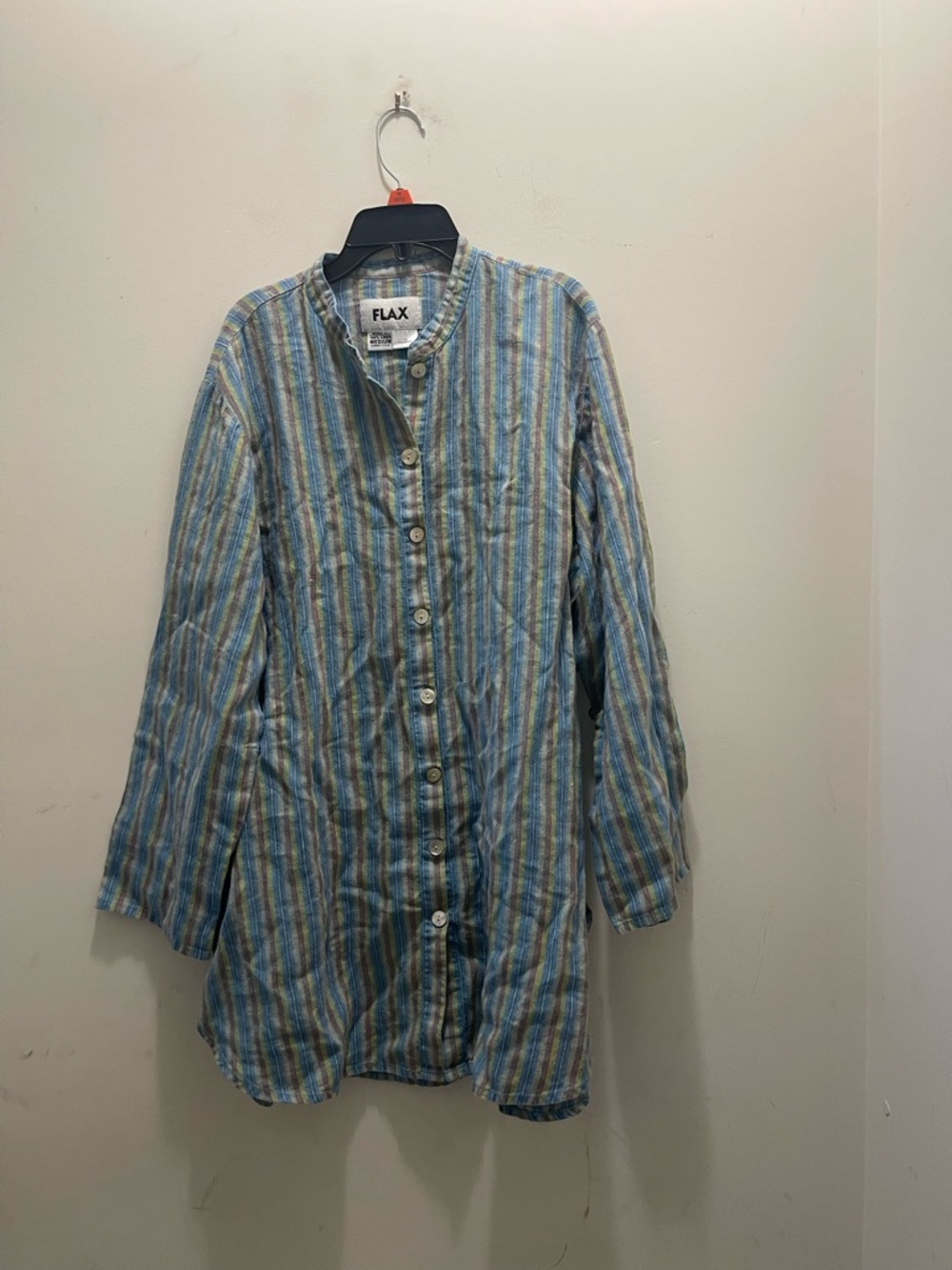 FLAX Long Oversized Striped Linen Tunic